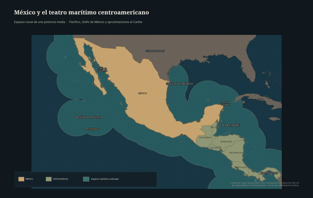 Área Geoestratégica Marítima Mexicana. Elaboración propia.